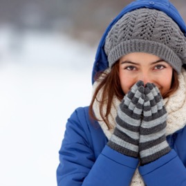 Shows that its winter time and its cold and snowy